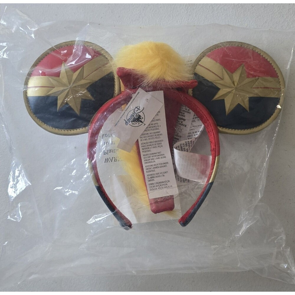 NWT Disney Parks Minnie Mickey Mouse Ears Captain Marvel Headband Avengers